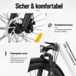 E-Bike 27,5 Zoll Elektrofahrrad 250W Motor 36V 15Ah 100km Reichweite City Trekking 7-Gang Grünblau – Bild 5