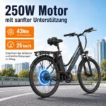 CHEEVALRY E-Bike 26 Zoll 250W 36V 20Ah Akku 120km Reichweite 7-Gang Schaltung Scheibenbremsen 25 km/h – Bild 4