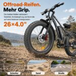 E-Mountainbike 26 Zoll 250W 48V 20AH 100-120km Reichweite hydraulische Scheibenbremsen 150kg – Bild 4