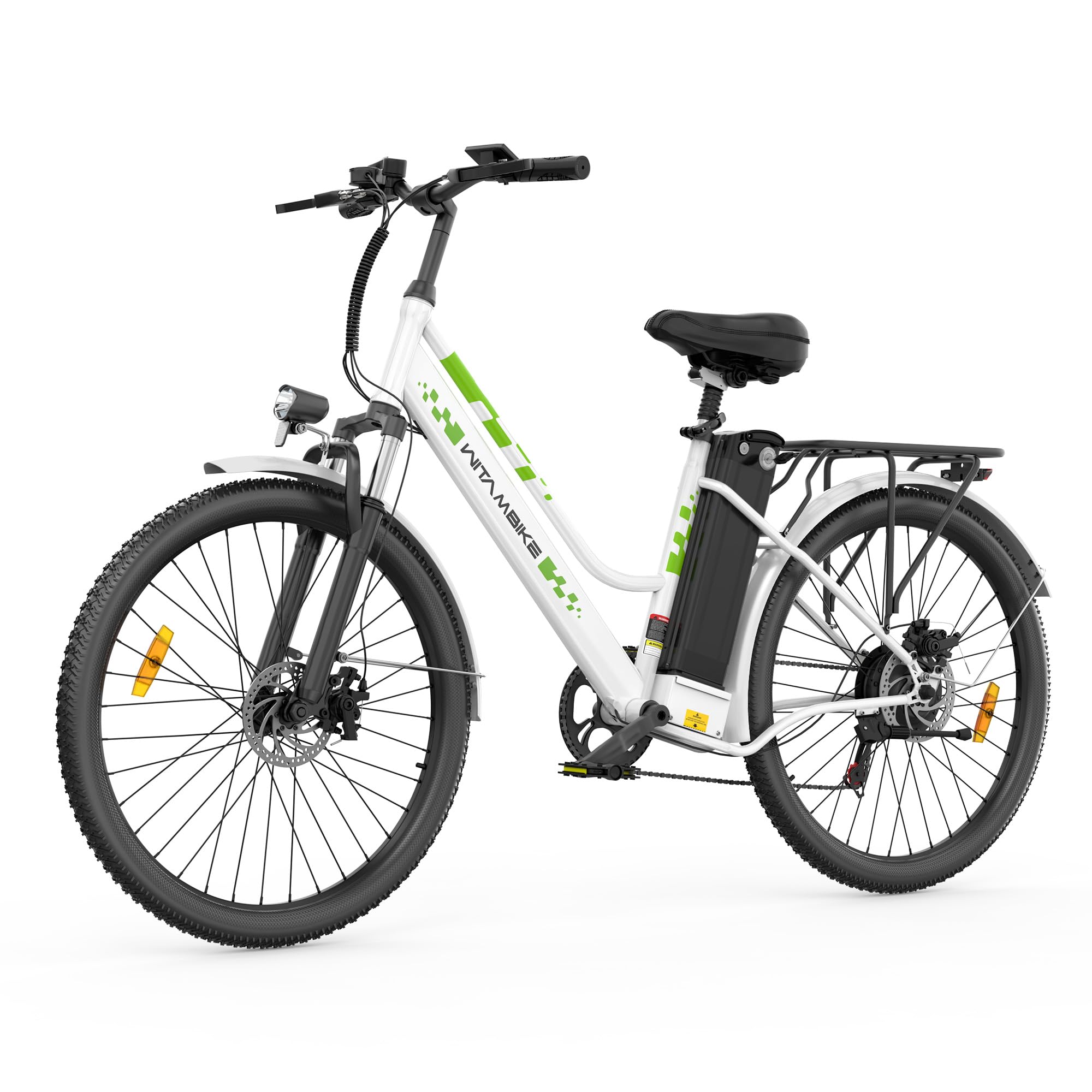 71AVU2sSQmL E-Bike 26 Zoll Tiefeinstieg 36V 20Ah 120km 250W Pedelec 43Nm 7-Gang Scheibenbremsen Federgabel weiß – Bild 1