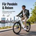 E-Bike 27,5 Zoll Elektrofahrrad 250W Motor 36V 15Ah 100km Reichweite City Trekking 7-Gang Grünblau – Bild 8