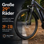CHEEVALRY E-Mountainbike 29 Zoll 250W 48V 20Ah Akku 120km Reichweite 21-Gang hydraulische Scheibenbremsen – Bild 7