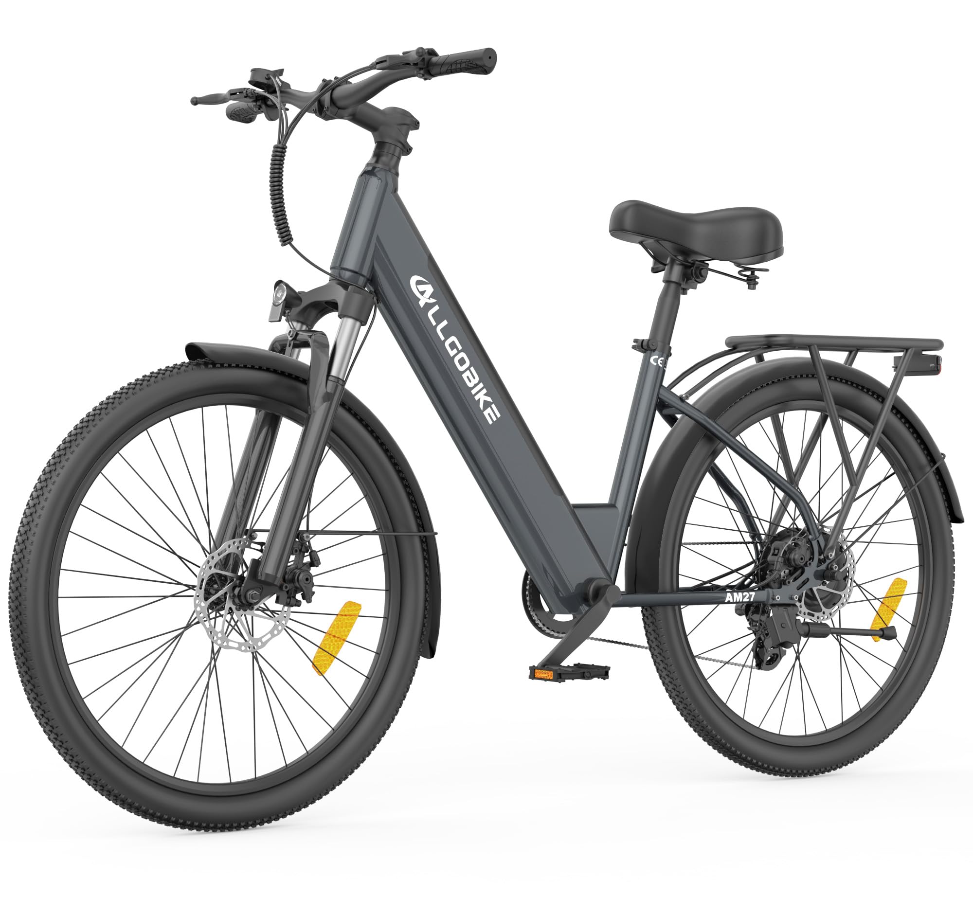 71QQlatzj8L E-Bike 27,5 Zoll City Trekkingrad 250W 36V 15Ah Akku 100km Reichweite 7-Gang Scheibenbremsen Herren Damen – Bild 1