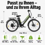E-Bike 26 Zoll Tiefeinstieg 36V 20Ah 120km 250W Pedelec 43Nm 7-Gang Scheibenbremsen Federgabel weiß – Bild 6