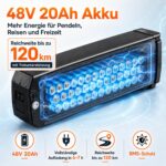 CHEEVALRY E-Bike Klapprad 20 Zoll Fat Tire, 48V 20Ah Akku 120km, 250W Motor 60Nm, Vollfederung – Bild 3