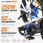 CHEEVALRY E-Bike Klapprad 20 Zoll, 48V 20Ah DMEGC Akku 120km, 250W ANANDA Motor 50Nm, 7-Gang – Bild 3