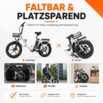 CHEEVALRY E-Bike Klapprad 20 Zoll, 48V 20Ah DMEGC Akku 120km, 250W ANANDA Motor 50Nm, 7-Gang – Bild 6