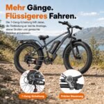 E-Mountainbike 26 Zoll 250W 48V 20AH 100-120km Reichweite hydraulische Scheibenbremsen 150kg – Bild 9