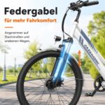 CHEEVALRY E-Bike 26 Zoll 250W 36V 20Ah Akku 120km Reichweite 7-Gang Schaltung Scheibenbremsen 25 km/h – Bild 6