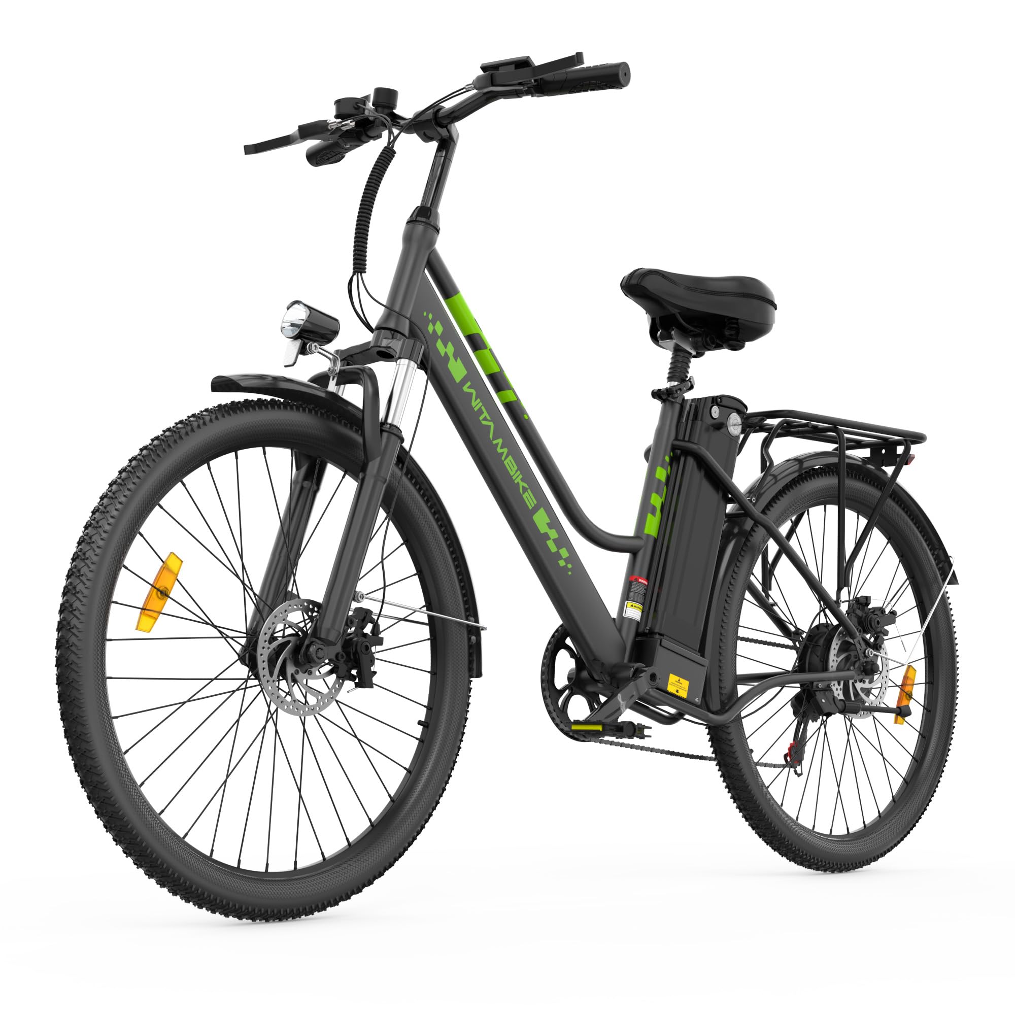 71fVVuV9-fL E-Bike 26 Zoll Citybike 36V 20Ah Akku 120km Reichweite 250W Motor 7-Gang mechanische Scheibenbremsen schwarz – Bild 1