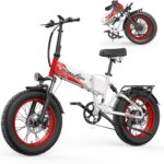 E-Bike Klapprad 20 Zoll Fatbike CHEEVALRY CF1000, 48V 20Ah Akku 120km, 60 Nm, Vollfederung, rot