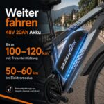 CHEEVALRY E-Mountainbike 29 Zoll 250W 48V 20Ah Akku 120km Reichweite 21-Gang hydraulische Scheibenbremsen – Bild 3
