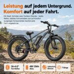 E-Mountainbike 26 Zoll 250W 48V 20AH 100-120km Reichweite hydraulische Scheibenbremsen 150kg – Bild 3
