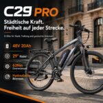 CHEEVALRY E-Mountainbike 29 Zoll 250W 48V 20Ah Akku 120km Reichweite 21-Gang hydraulische Scheibenbremsen – Bild 2