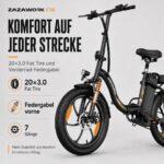 CHEEVALRY WITAMBIKE C16 Klapprad E-Bike 20 Zoll 250W 48V 16Ah 100km Reichweite Weiß – Bild 6